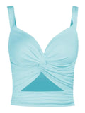 Twisted Cutout Crop Tank Top- Outfit