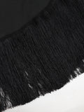 Sexy Tassel Women Two Piece Halter Shirring Bra Tassel Mini Skirt Suit Beach Vacation Casual Female Bathing Suit