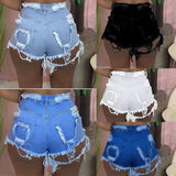 Hand Frayed Casual Pretty Ripped Denim