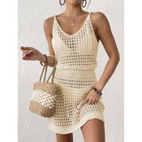 Women's Jersey Knitted Sling Dress To Collect Waist Sling Skirts Beach Dress Beach