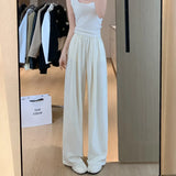 Milkfy Broad Leg Trousers Women's Summer Thin 2025 New High-Waisted Vinegar Ice Straight