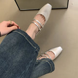 Zingj Shallow Mouth Single Shoes Female Spring And Autumn New Korean Version Of French Temperament Fairy Wind Gentle Commuting Thick With Mary Jane