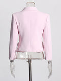 Wind Niche Stereo Rose Cut Deep V Collar 2025 Autumn New Solid Color Small Suit Short Coat