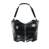 Dark Bat Vest Girl Summer Sexy Hot Girl Navel Zipper Tight Sling