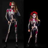 Spot Halloween Women's Clothing Personality Cosplay Parent-Child Rose Skeleton Print
