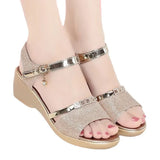 Zingj Leather Sandals Women Open Toe Slope Heel Roman Shoes Women 2024 Summer Thick Medium Heel Fashion Soft Bottom Women's Sandals- Outfit