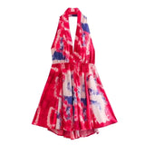 Summer New Fashion V Collar Sling Sexy Print Hanging Neck Collar Short Dress