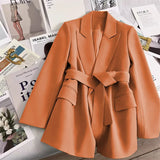 Zingj Lace-Up Suit Jacket Female 2024 Autumn New Design Sense Temperament Korean Version Casual Trend Suit