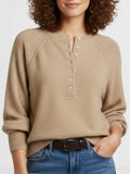 Women's Autumn And Winter Casual Round-Neck Sweater Henry Shirt Button Knitted