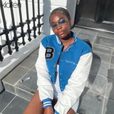 Fashion Casual Streetwear Women Long Sleeve Single Breasted PU Leather Patchwork Coat Sportswear Slim Female