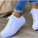 Station New 2023 New Bullock Large-Size Women's Singles Shoes Comfortable Casual Women's Shoes Round Head Lace Single