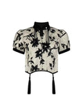 Women's Shirt and Blouse Y2k Vintage Chinese Style Harajuku Casual Elegant Fashion Short Sleeve Floral Print Shirt 2023