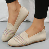 And South Korea's New Female Flying Flat-Soled Single Shoes Shallow-Mouthed Lazy Working Shoes Nude