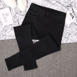 Zingj Black Jeans Women's Fall 2024 New High Waist Loose And Versatile Show Thin High Wide Legs Eight Nine Minutes Pants-Outfit