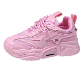 Fashion White Chunky Sneakers Women Shoes Korean Yellow Sneakers Breathable Height Increased Non-slip Casuals Shoes