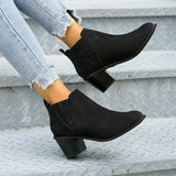 Pointed-Headed Coarse And Martin Boots 2025 New One-Legged Velvet Short