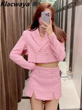 Tweed Set 2 Piece Chic Blazer Women Suit Shorts Sets Women 2022 Suit With Shorts For Women Female