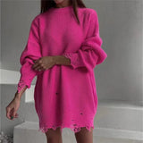 New Ultra-Soft Special Grade Sheep Velvet Korean Version Of Loose Thin Solid Color Base Round Collar Knitted