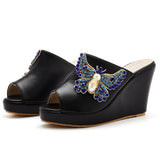 Drill Bow Bow Fish Mouth Slope With Large-Size Cold Slippers Waterproof Table Roman Sandals New