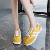 Derain Shoes Women's New Autumn 2025 New Striped Thick-Soled Shoes Women's Low-Top Casual