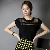 Summer Ladies Black Tops Chiffon Shirts Blouses Women Sheer Cheap Clothes China Femininas Camisas Clothing Female Plus
