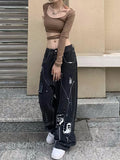 Patchwork Paisley Print Boyfriend Jeans-Outfit