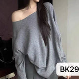 Chic Autumn And Winter Leisure Lazy Wind V-Neck Single Buckle Loose Lantern Sleeve Knitted Sweater Coat