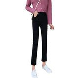 Zingj Black Jeans Women's Fall 2024 New High Waist Loose And Versatile Show Thin High Wide Legs Eight Nine Minutes Pants-Outfit