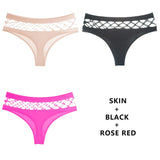 3Pcs/Lot Hollow Out Lingerie Seamless Sexy Panties Women Elasticity Underwear Temptation Middle-waist G String
