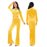 Women's Autumn 2023 New Women's Suit Leisure Fashion Velvet Cardigan Slim Two-Piece