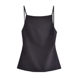 Black Backless Top Women White Sleeveless Cami Top Party For Woman Fashion Summer Sexy Tops Woman 2023 Elegant Woman