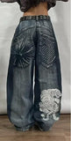 Zingj Straight Jeans For Men Retro Hip-Hop Goth Street Clothing Harajuku Men's Casual Pants 102-1-Outfit