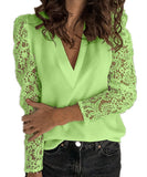 Ol Commuting Stitching Lace Long Sleeve Slim Women's