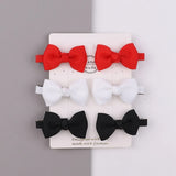 Sweet Mini Bows Hair Clips For Cute Girls Solid Ribbon Hairpins Boutique Barrettes Headwear Kids Hair Accessories