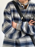 Zingj Do Old Long Sleeve Sea Soul Shirt Men And Women Spring And Autumn Lovers Round Collar Bottom Shirt Striped Overalls Hoodie