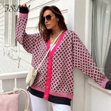 Autumn Winter Green Oversized Cardigan Knitted Women V Neck 2021 Long Sleeve Fashion Loose Sweater