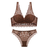 New Sexy Bandage Underwear Set Push up Bra Set Embroidery Women Lingerie High Quality Lingerie Set 3/4 Cup Lace