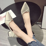 New Pointed Thick Heel High Heels Women 2025 French Solid Color Bist Increase Single Shoes Small Female