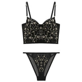 New Women underwear Set Lace Sexy Push-up Bra And Panty Sets Embroidered Brassiere Adjustable Straps Gathered