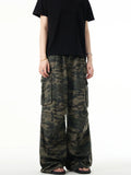 Zingj Camouflage Trousers Men And Women New Loose Leisure Multi-Pocket Vintage Wash Pants Tide
