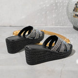 Zingj Slipper Female Summer 2024 New Diamond Thick Bottom Fashion High Heel Cool Drag Women's