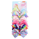 Pieces/Set JoJo Bows Jojo Siwa Rainbow Printed Knot Ribbon Bow For Girls Handmade Boutique Hair Clip Children Hair