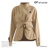 New Super Beauty Angola Red Personality Suit Collar Long Blazer Wind Coat