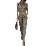 Zingj 2023 Summer New Personality Shoulder System Shows A Thin Waist Belt Decorative Pants Suit-Outfit