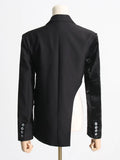 Zingj 2024 New Street Hipster Motorcycle Sense Irregular Suit Jacket Women's Waist Show Thin Suit