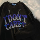 hot drill street hip-hop clothing chain pullover O-neck sweater womens 2022 spring design sense sweatshirts vintage
