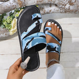 Zingj Toe Slippers Female 2024 New Camouflage Fashion Flat Casual Wear Beach Women's