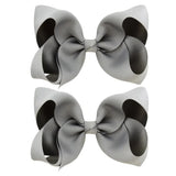 4'' Cute Solid Grosgrain Ribbon Bowknot Hair Clips For Girls Handmade Hairpins Barrettes Headwear Kids Hair