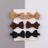 Sweet Mini Bows Hair Clips For Cute Girls Solid Ribbon Hairpins Boutique Barrettes Headwear Kids Hair Accessories