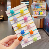 Packed Girls Cute Colorful Ball Heart Rabbit Scrunchie Kids Ponytail Holder Elastic Hair Band Fashion Hair